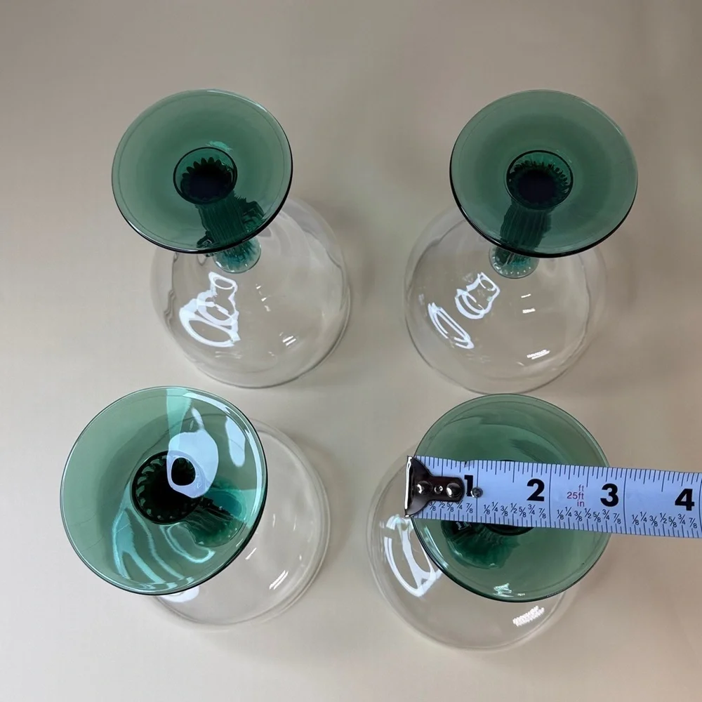 Southwestern Set of 4 Cactus Stem Margarita Glasses